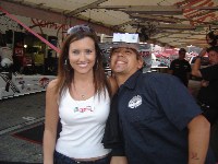 Ashley Force loving the Beer Hat